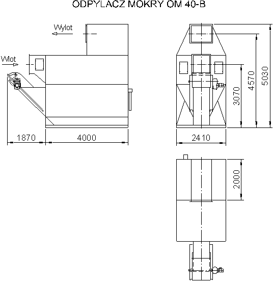 Schemat odpylacza mokrego OM 40-B